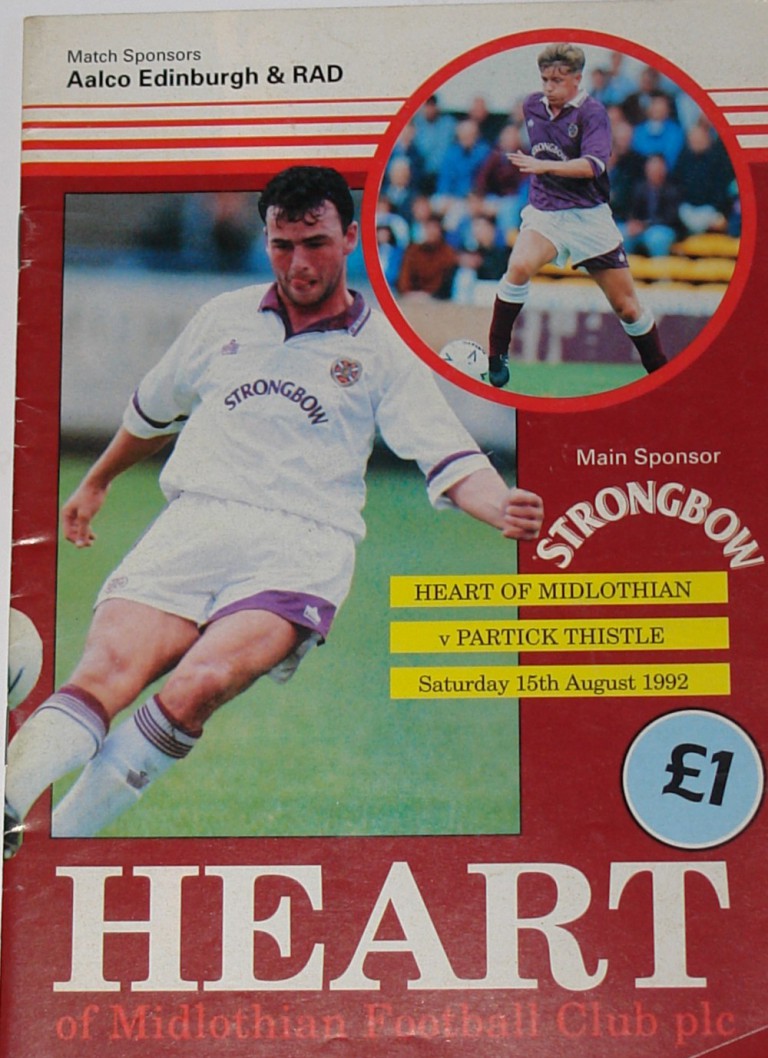 Hearts v Partick thistle 1992 – Scottish Football Memorabilia