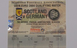 scotland v germany 2003 stub