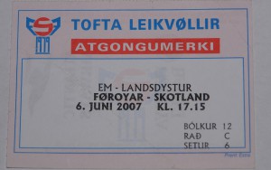 faroes v scotland 2007 stub