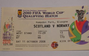 scotland v norway 2008 stub