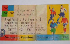 scotland v switzerland 96 stub