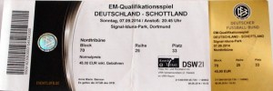 GERMANY V SCOTLAND 2014 stub