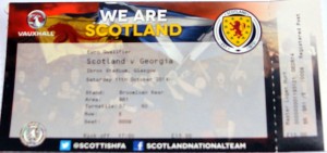 SCOTLAND V GEORGIA 2014 STUB