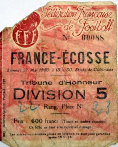 france v scotland 1950 stub