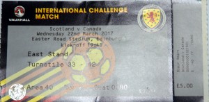 scotland canada 2017 stub