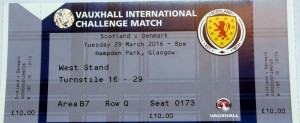 scotland v denmark 2016 stub