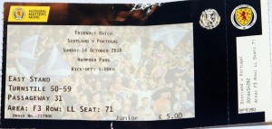 scotland v portugal 2018 stub