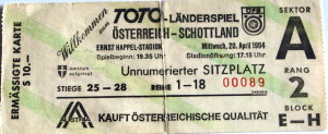 austria v scotland 1994 stub