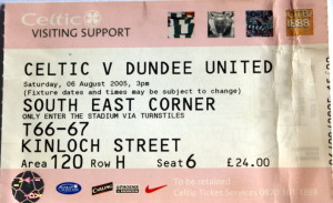 celtic v dundee united stub