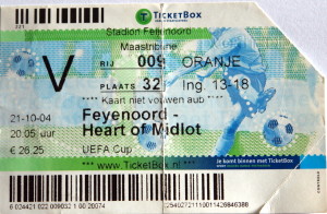 feyenoord v hearts 2004 stub