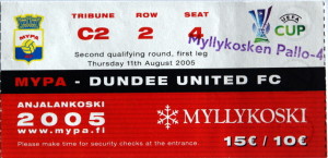 mypa v dundee united 2005 stub