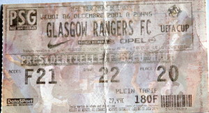 psg v rangers stub