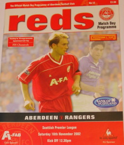 aberdeen v rangers 2002 programme