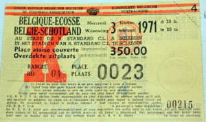 belguim v scotland 1971 stub