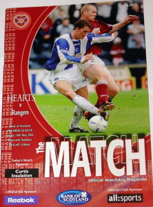 hearts v rangers 2003 programme