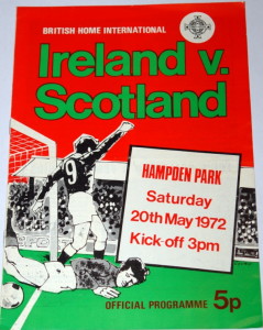 ireland v scotland 1972 programme