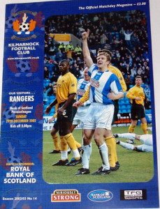 kilmarnock v rangers 2002 programme