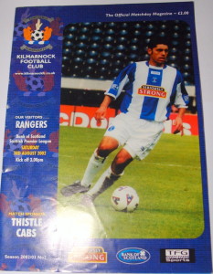 kilmarnock v rangers 2002 programme