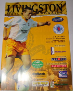 livingston v rangers 2003 programme