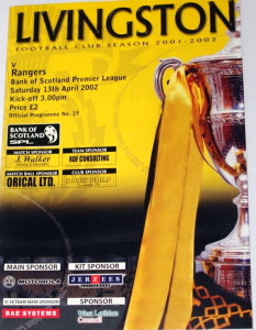 livingstone v rangers 2002 programme