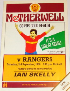 motherwell v rangers 1988 programme