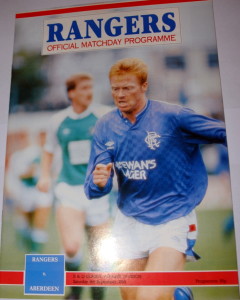 rangers v aberdeen 1989 programme