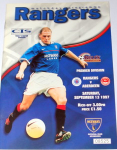 rangers v aberdeen 1997 programme