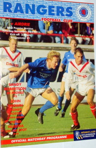 rangers v airdrie 1991 programme