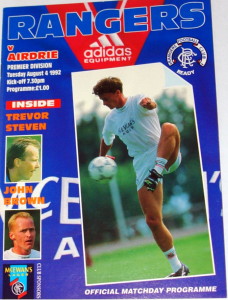 rangers v airdrie 1992 programme