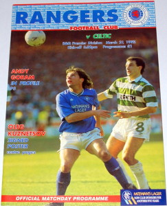 rangers v celtic 1992 programme