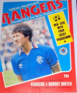 rangers v dndee niited 1979 programme