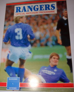 rangers v dundee 1989 programme