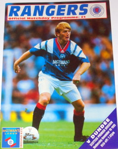 rangers v dundee 1993 programme