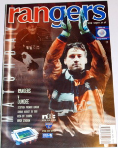 rangers v dundee 2001 programme