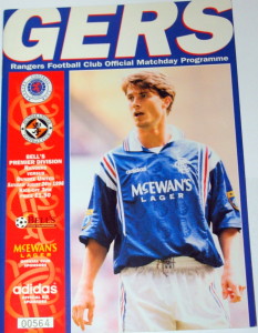 rangers v dundee united 1998 programme