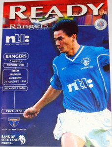 rangers v dundee united 1999 programme