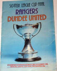 rangers v dundee united league cup final 1981