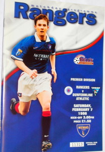 rangers v dunfermline 1998 programme