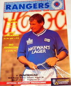 rangers v dunfermline programme