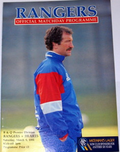 rangers v hearts 1991 programme