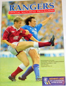 rangers v hearts 1993 programme