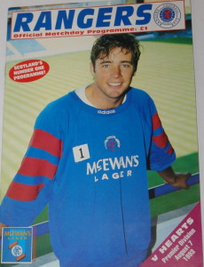 rangers v hearts 1993 programme