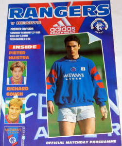 rangers v hearts 1993 programme