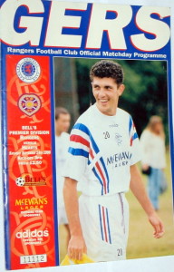 rangers v hearts 1996 programme