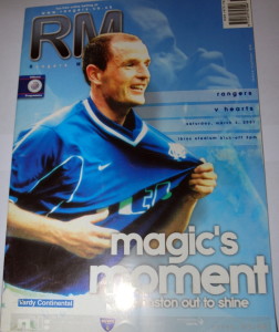 rangers v hearts 2001 march 3rd programme