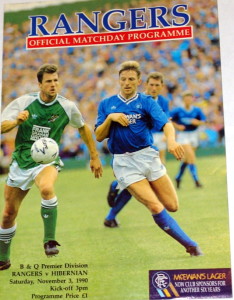 rangers v hibs 1990 programme