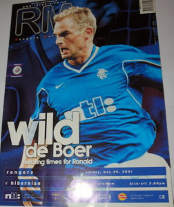 rangers v hibs 2001 programme