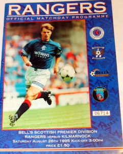 rangers v kilmarnock 1995 programme