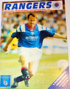 rangers v kilmarnoock 1993 programme