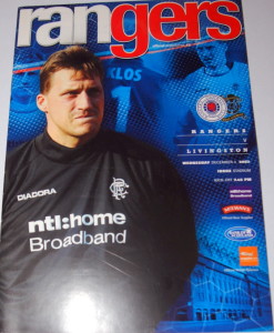 rangers v livingston 2002 programme